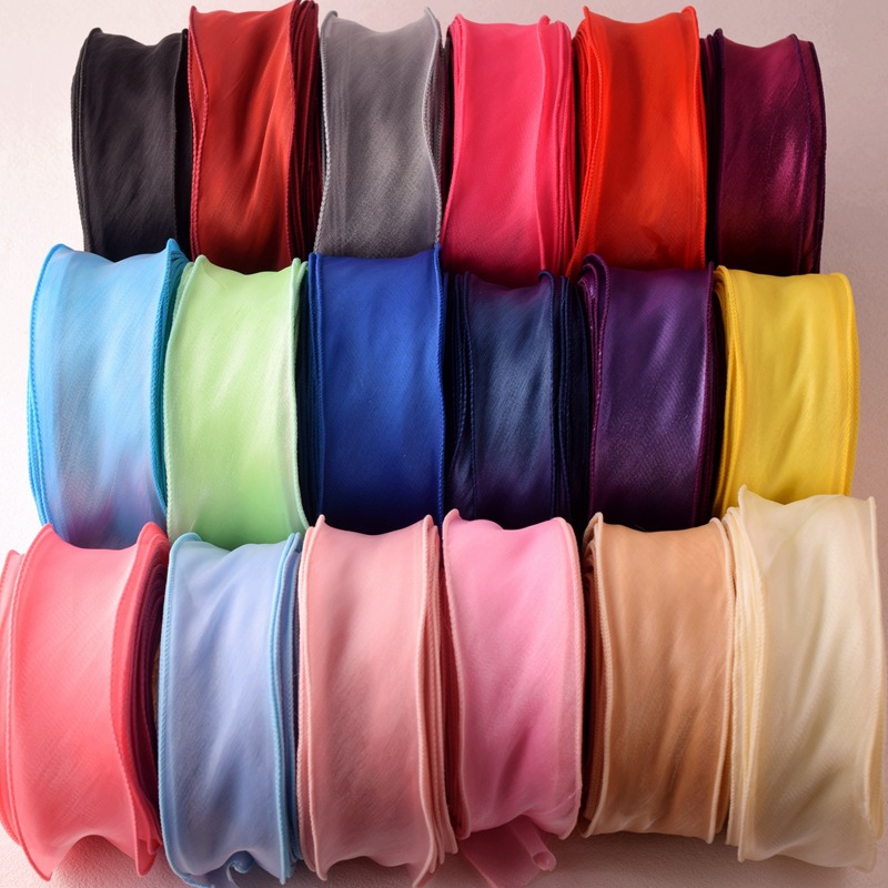 Satin Organza Ribbon Rainbow F - Ribbon Organza Roll ulasan dan harga