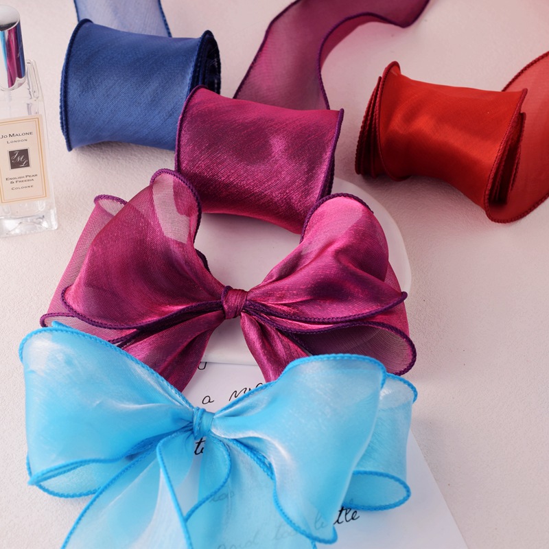 Satin Organza Ribbon Rainbow F - Ribbon Organza Roll ulasan dan harga