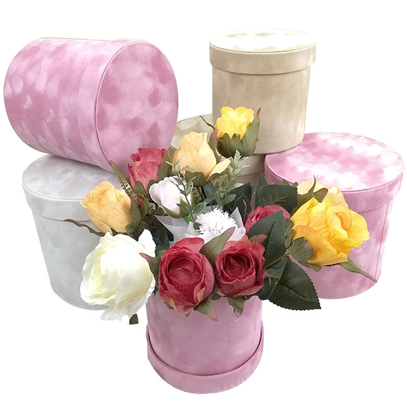 3Pcs/Set Velvet Gift Box Round - Florist Supply Buckets ulasan dan harga