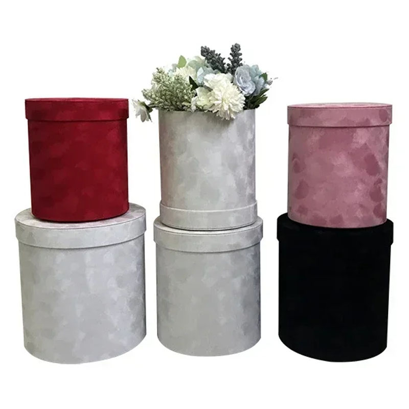 3Pcs/Set Velvet Gift Box Round - Florist Supply Buckets ulasan dan harga