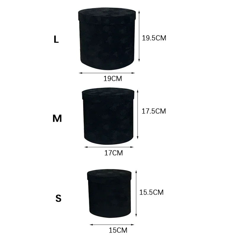 3Pcs/Set Velvet Gift Box Round - Florist Supply Buckets ulasan dan harga