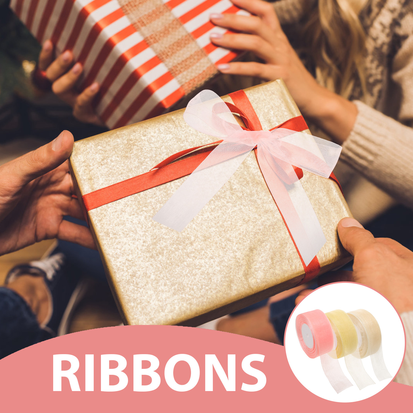 3 Rolls Clear Organza Ribbon 5 - Ribbon Organza Roll ulasan dan harga