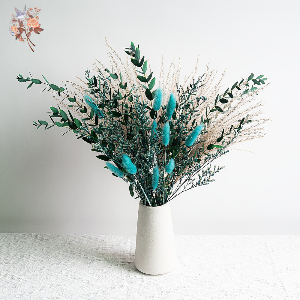Blue Natural Dried Flowers Pam - Dried Flower Bunch ulasan dan harga