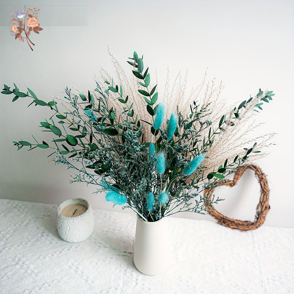 Blue Natural Dried Flowers Pam - Dried Flower Bunch ulasan dan harga