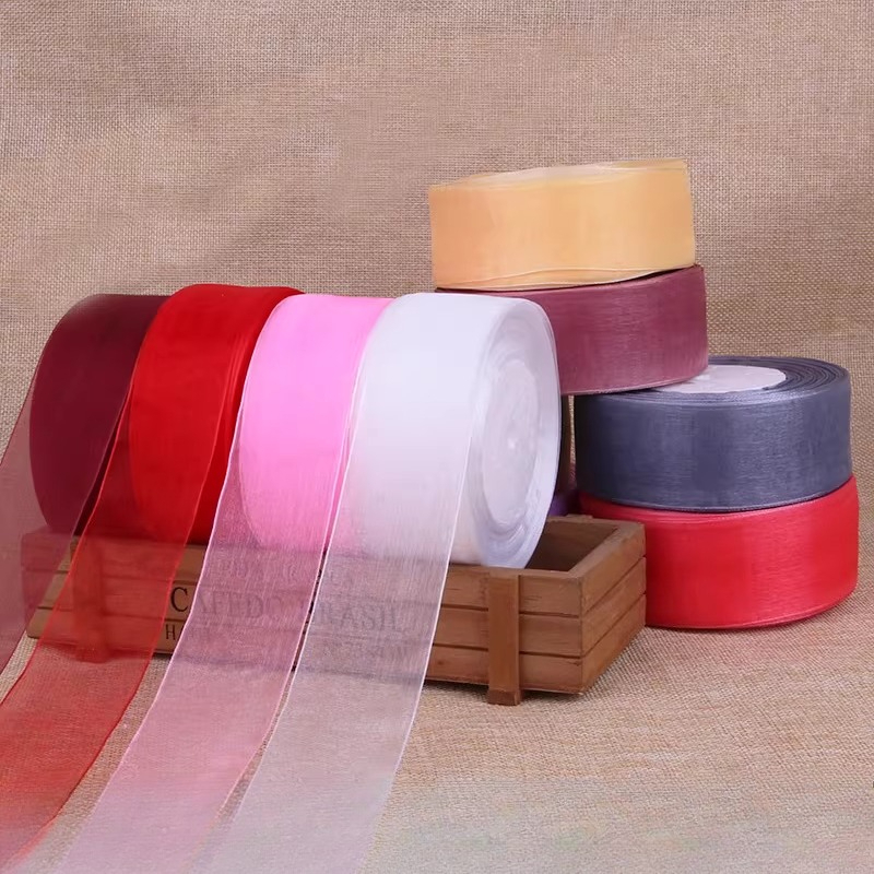 40mm White Organza Ribbon 45Me - Ribbon Organza Roll ulasan dan harga