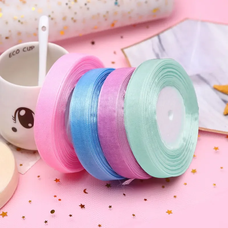 15mm 50yards/roll organza ribb - Ribbon Organza Roll ulasan dan harga