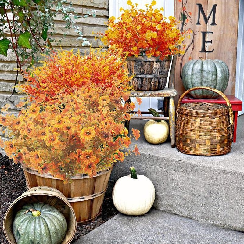 1Pcs Bundle Artificial Fall Fl - Dried Flower Bunch ulasan dan harga