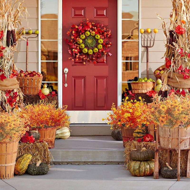 1Pcs Bundle Artificial Fall Fl - Dried Flower Bunch ulasan dan harga