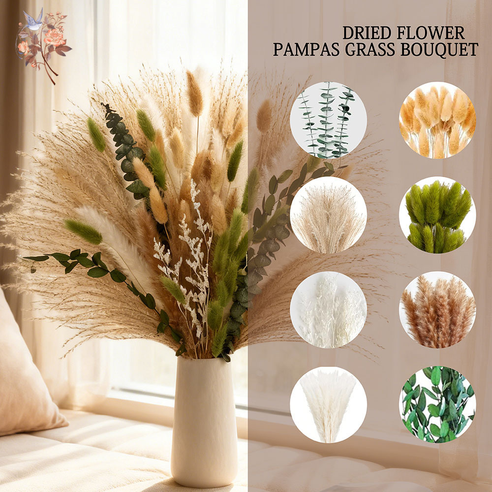 85PCS Natural Dried Flowers Pa - Dried Flower Bunch ulasan dan harga