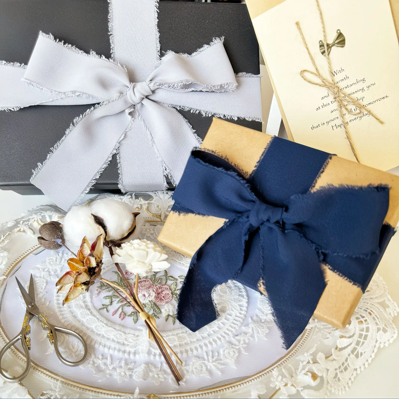 5m/Roll Frayed Silk Ribbon Edg - Ribbon Organza Roll ulasan dan harga