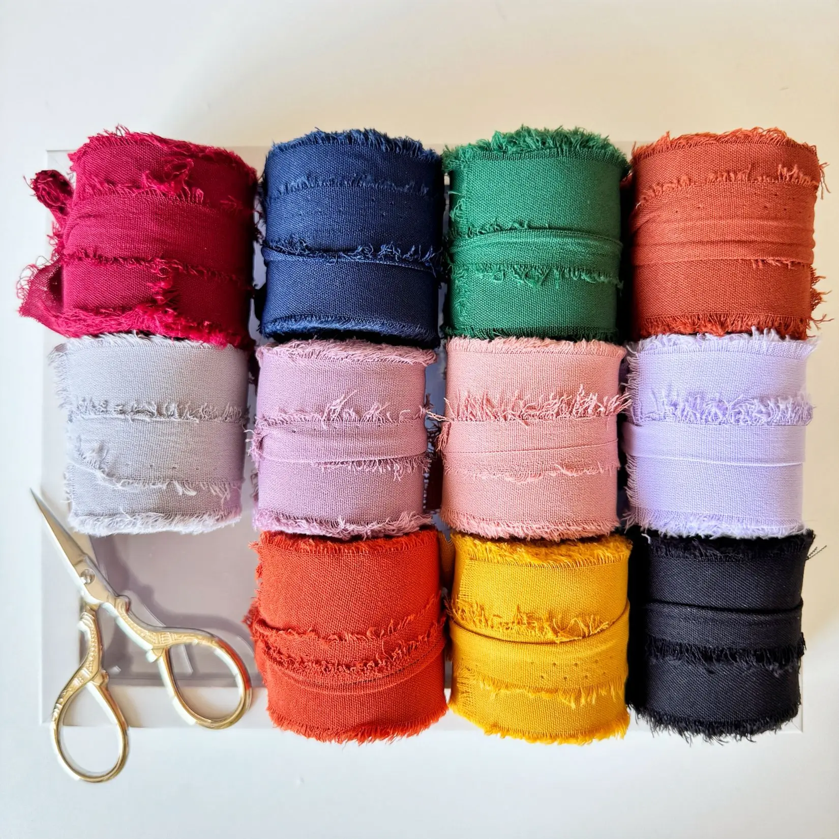 5m/Roll Frayed Silk Ribbon Edg - Ribbon Organza Roll ulasan dan harga