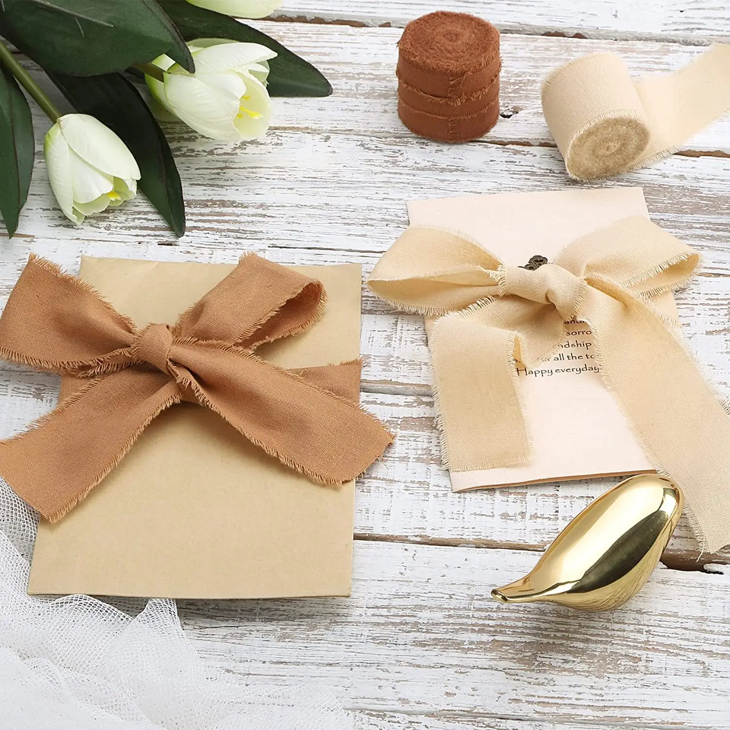 5m/Roll Frayed Silk Ribbon Edg - Ribbon Organza Roll ulasan dan harga