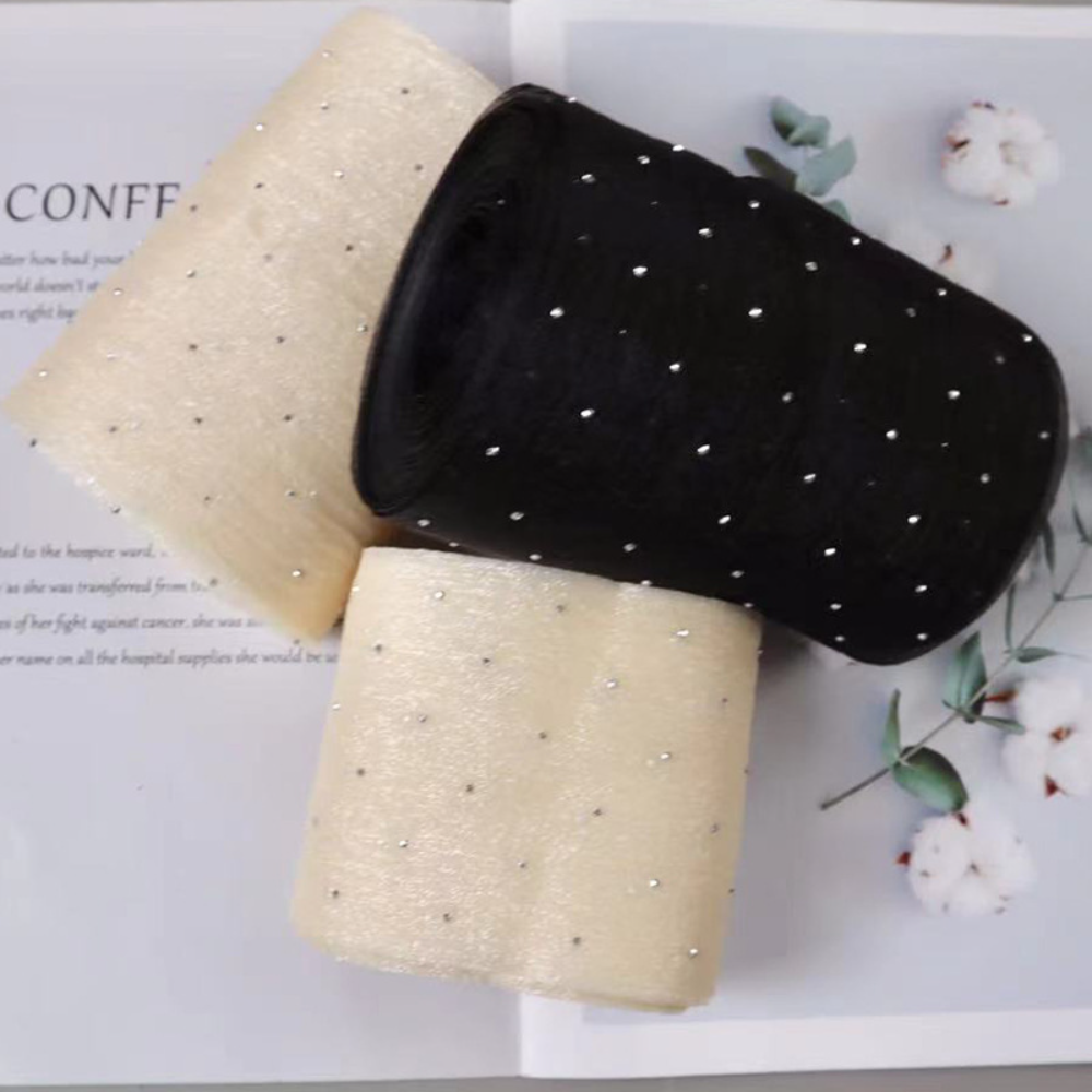 10 Yards/8cm Glitter Organza R - Ribbon Organza Roll ulasan dan harga
