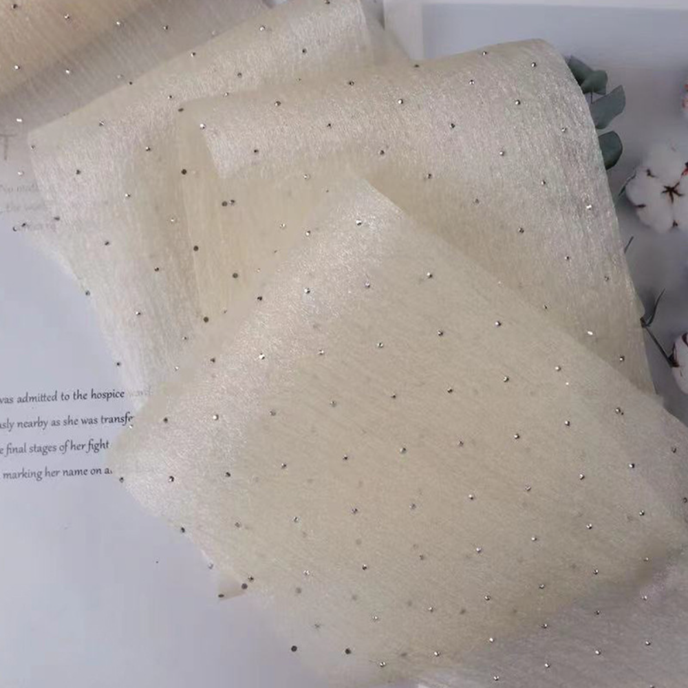 10 Yards/8cm Glitter Organza R - Ribbon Organza Roll ulasan dan harga